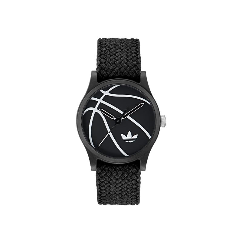 Adidas Originals Quartz Watch Black Dial Unisex Three Stripes Sports Watch Couple Style Unisex watches AOSY250242I White