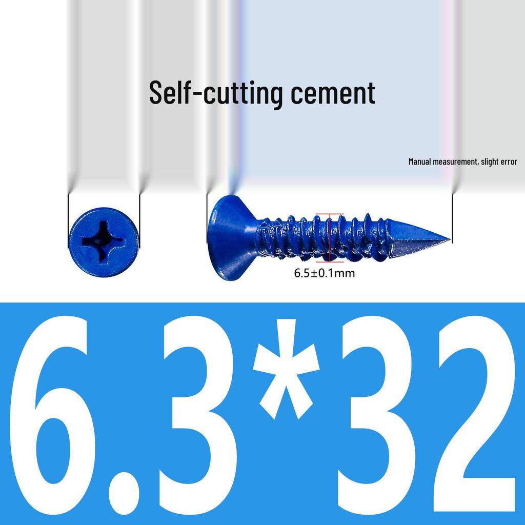 Blue Rust-Proof Countersunk Self-Tapping Cement Screws