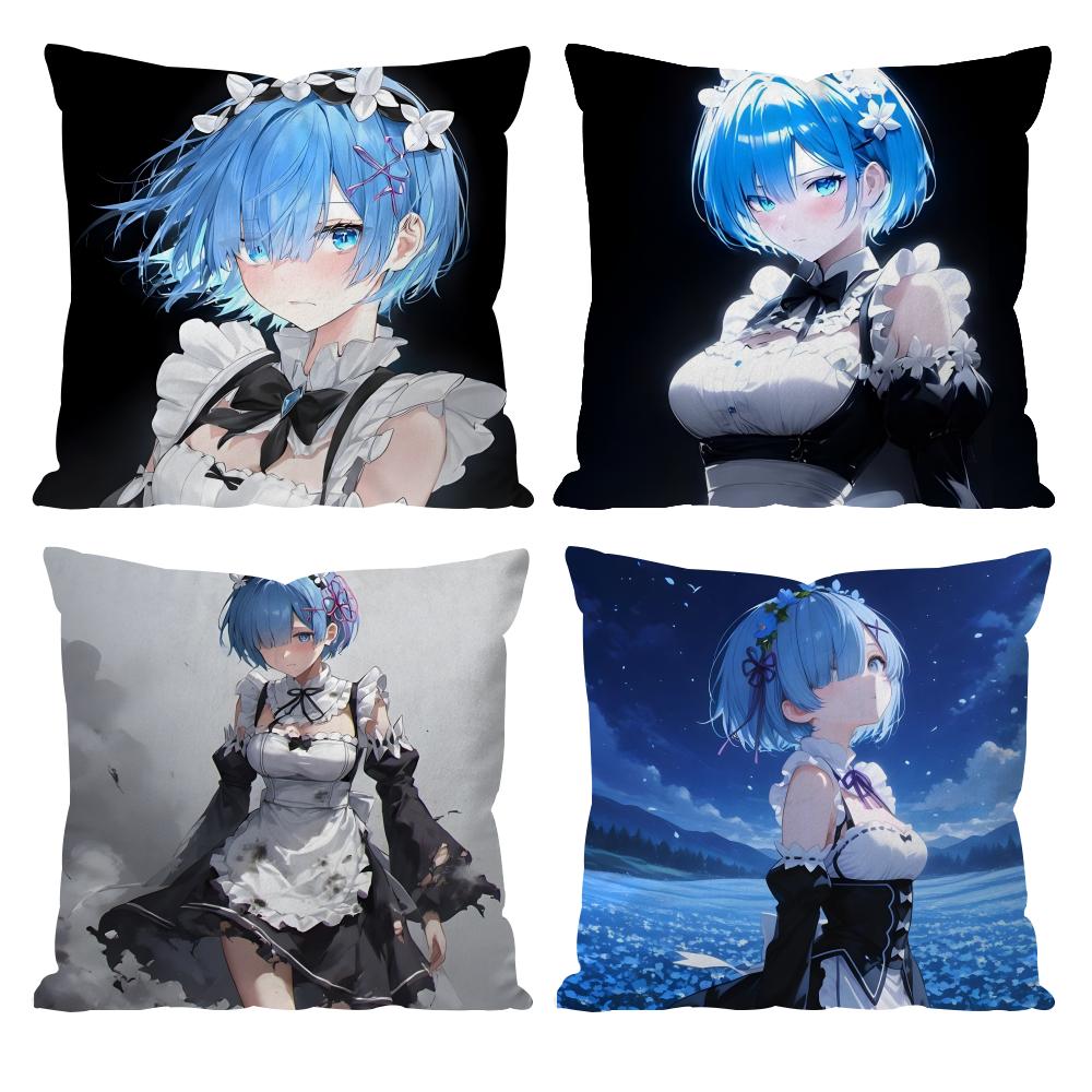 ReLife different world zero Rem Cushion Cover Pattern Printed Pillowcase for Living Room Sofa Cushion Cover & Bedroom Decor