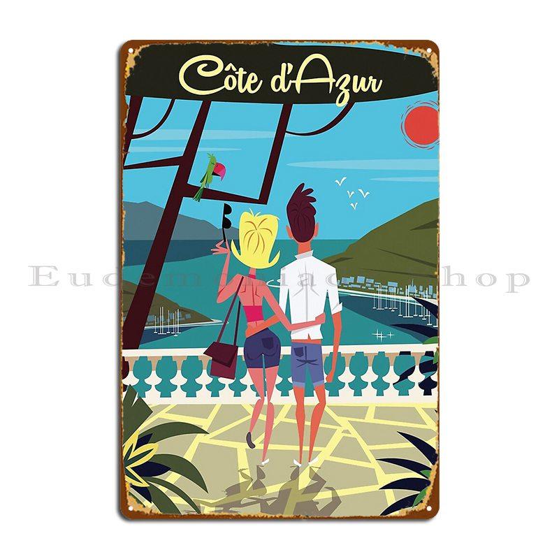 Cote D Azur Poster Metal Sign Cinema Wall Decor Wall Decor Club Create Tin Sign Poster 20x30cm