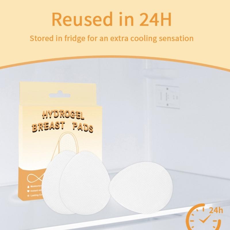 10 unidades Almofadas de Gel Calmante para Seios para Mães Lactantes Confortáveis Adesivos de Gel Refrescantes Reutilizáveis Acessórios para Cuidados Maternos