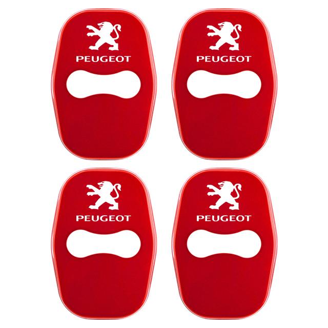 4Pcs Metal Car Door Lock Cover Protective Buckle Cover Sticker For Peugeot 208 308 408 508 2008 3008 Accessories