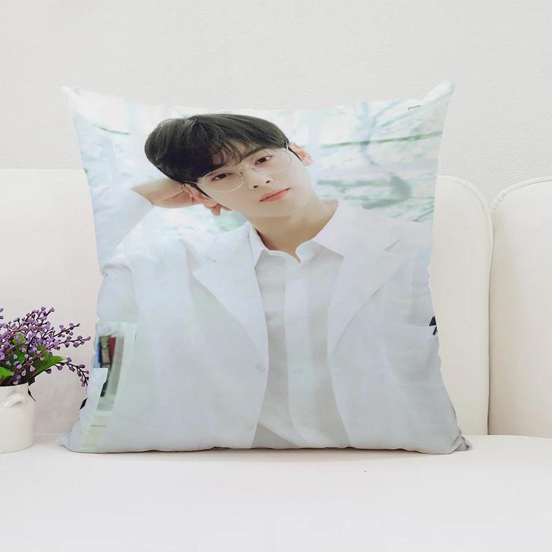 

Decorative Pillow Cover 45x45 Cushions Covers C-Cha Eun Woo Fan Gifts Bed Pillowcases Cushion Cover 50x50 Home Decoration Cases 12x12Inch