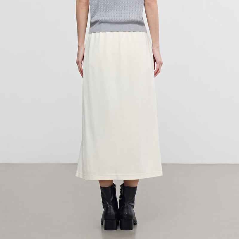 Elva' Island Women's A-Line Slit High-Waisted Skirt