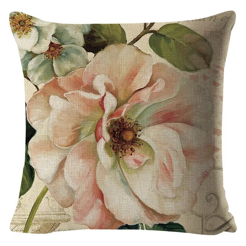 Colorful Flower Cushion Sunflower Rose Dandelion Decorative Pillows Decoration Pillowcase For Car Home