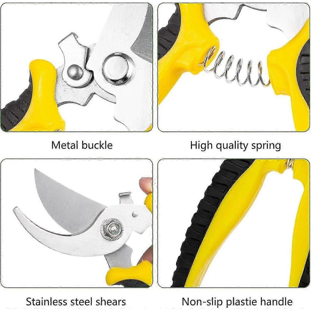 3-Piece Garden Pruning Shears Set - Sharp Steel Blades, for Flowers, Fruits, Vegetables, Precise Cutting,zxl