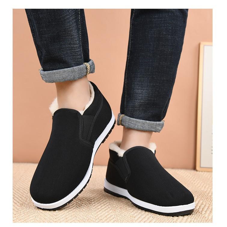 Autumn and Winter Beijing Cloth Shoes Men's Velvet Soft-soled Work Shoes Casual Warm Old Dad Cotton Shoes