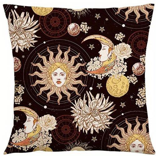 

Home Decor Mystical Moon & Butterfly Pattern Pillowcase Pattern Cushion Cover Suitable for Sofa Bedroom Car Pillow Cover 40x40cm 16x16in