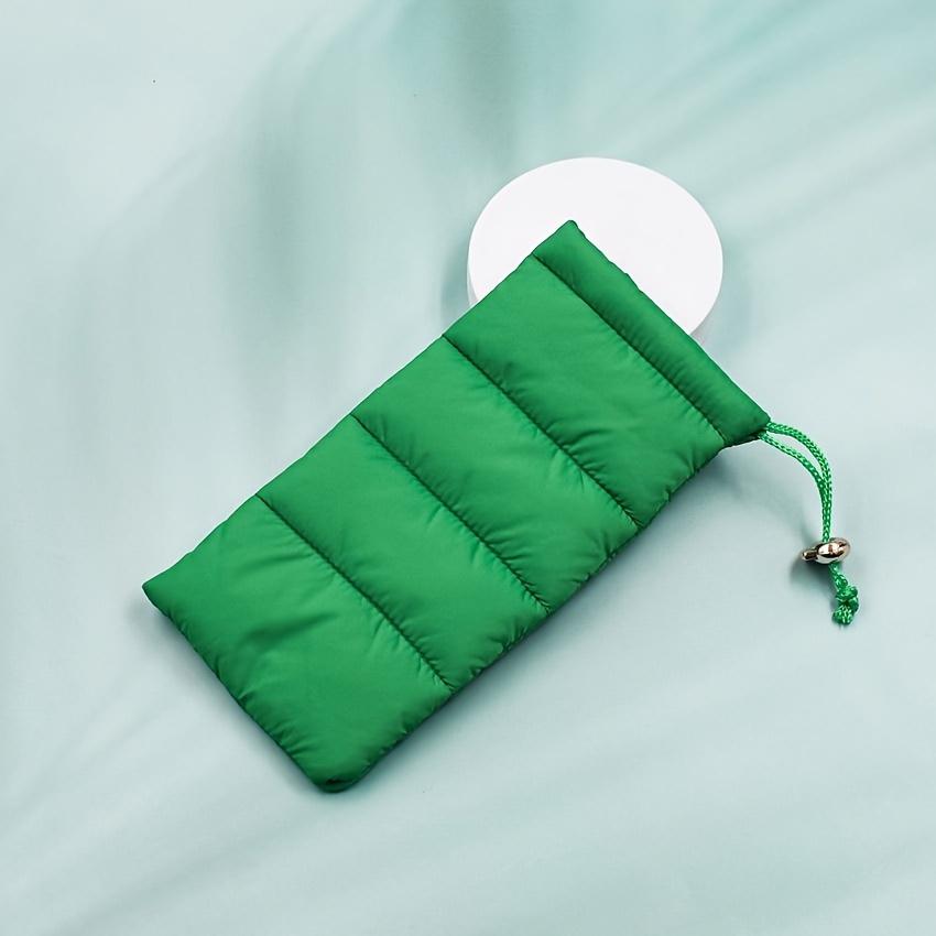 1pc Soft Quilted Eyeglass Case, Padded Protective Glasses Pouch with Drawstring, Portable Spectacle Storage Bag for Daily Use