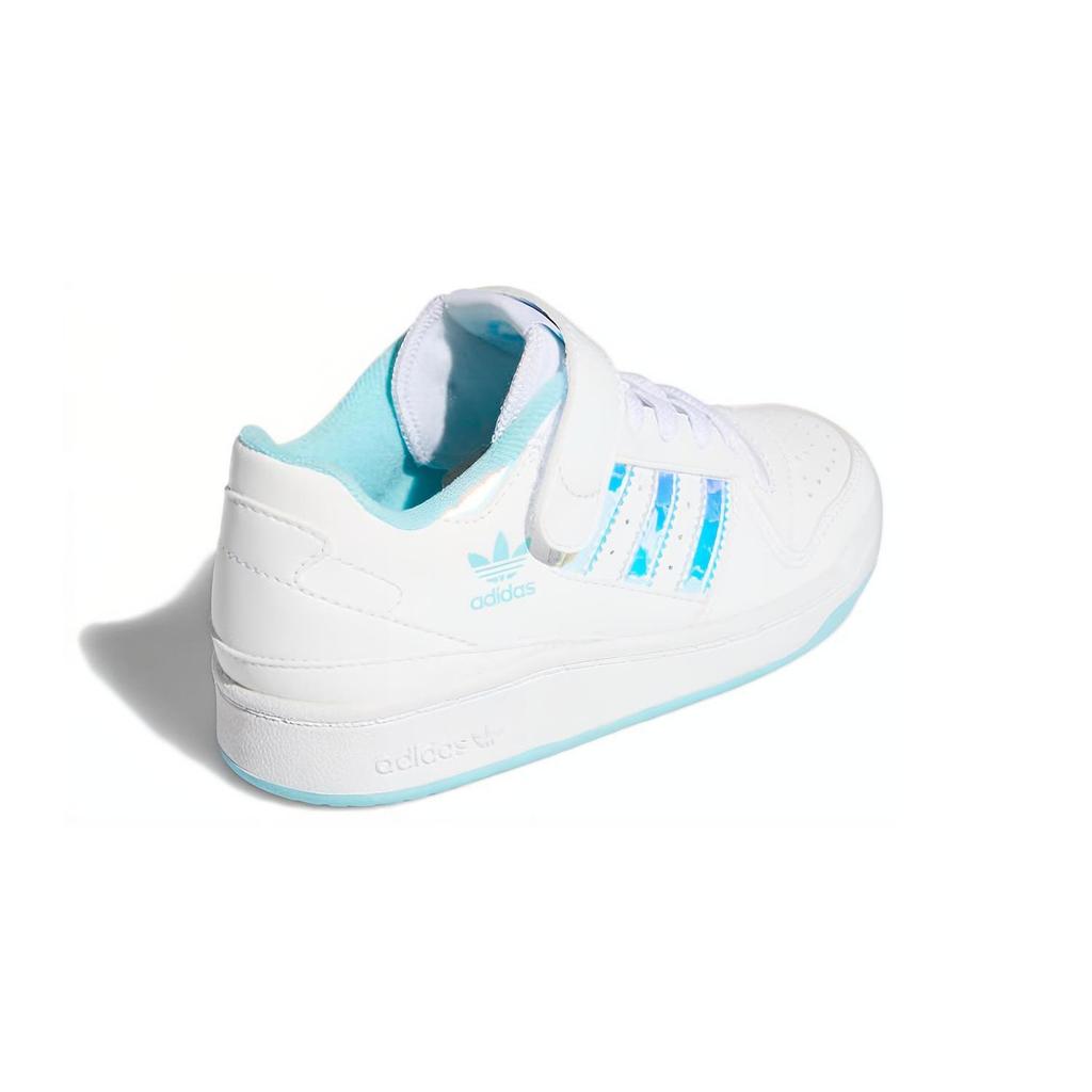 Adidas Originals FORUM Iridescent Low top Skateboard Shoes White Blue Children Aged 3 7 Years Old GZ8846