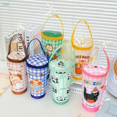 Tragbare Stoff-Milchtee-Tragetasche Tragbare Umweltfreundliche Isolierbecherhülle Reise-Wiederverwendbarer Becherhalter Tumbler-Becherzubehör
