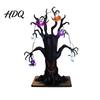 Creepy Spider Tree for Holiday Lighted Halloween Spooky Dead Tabletop Decor Ghost Face Haunted Glowing Skeleton Bat Ornaments with Pumpkin LED String