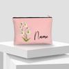 Flower Personalized Name Lipstick Bag Travel Make Up Pouch Kawaii Coin Purse Aesthetics Cosmetic Organizer Gift for Your Lover