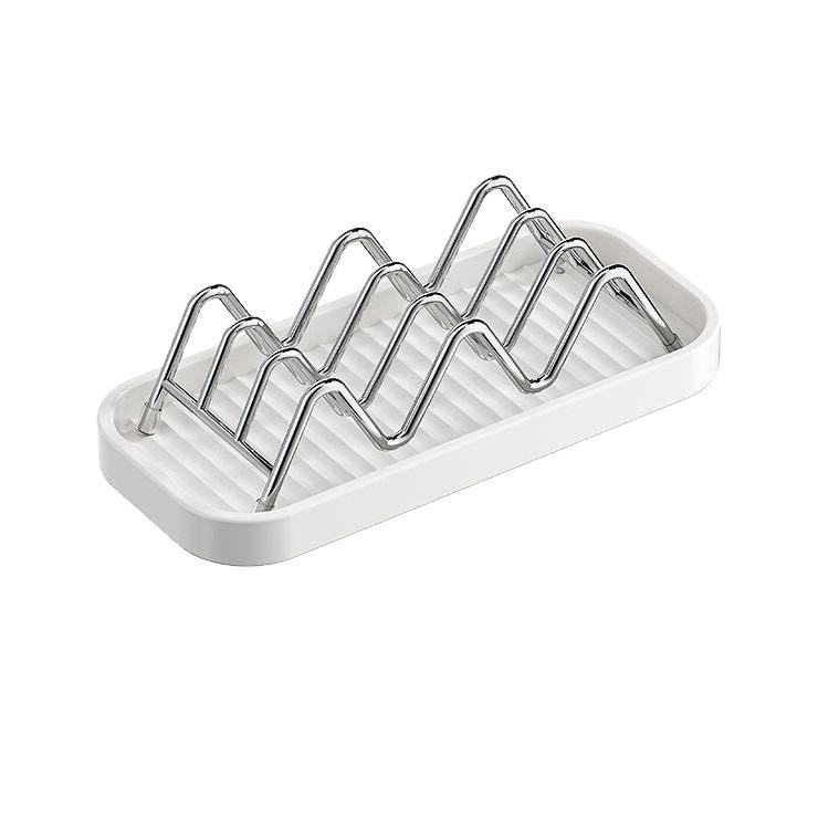 Wall-Mounted No-Drill Soap Box and Draining Bathroom Storage Rack