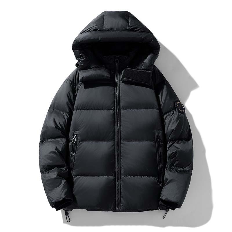 Winter New Down Jacket Men's Thickened White Duck Down Youth Warm Hooded Bread Jacket Men's Jacket