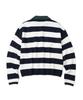 KNITTED (Unisex) Striped Rugby Collar Knit Navy