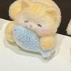 Hairpin Flocked Cat Hug Fish Design Hair Clip Soft Healing Multiple Expression Styles Versatile Hair Accessory