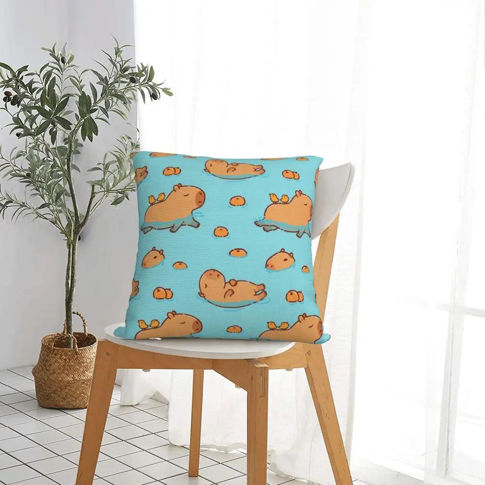 Capybara Pattern Swimming With Oranges Pillowcase Soft Cushion Cover Gift Throw Pillow Case Cover Bedroom Zippered