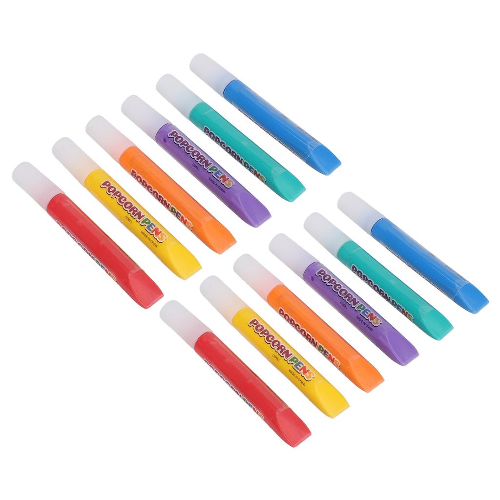 12pcs DIY Bubble Popcorn Drawing Pen Popcorn Color Paint Pen for Greeting Cards Christmas