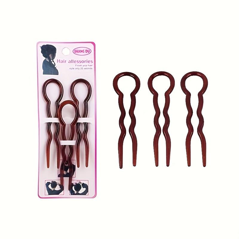 3-piece collection of French hair claws, U-style hair clips, and hair accessories for women