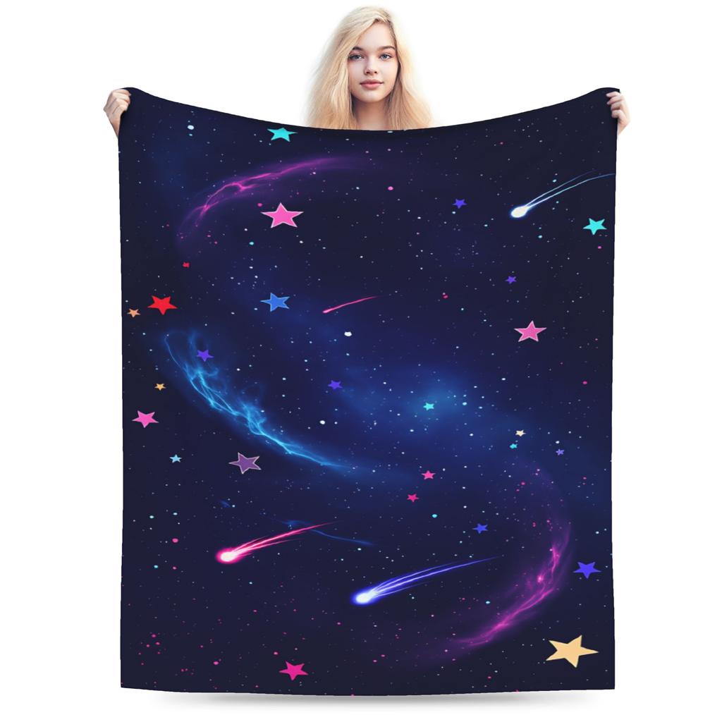 Galaxy Sunglasses  Flannel Blanket Winter  Soft Durable Throw Blanket for Girls Boys Chair Graphic Bedspread Sofa Bed Cover
