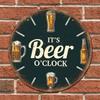 Vintage Metal Beer OClock Sign Wall Decor Man Cave Bar Gift 8x8 Inch Waterproof