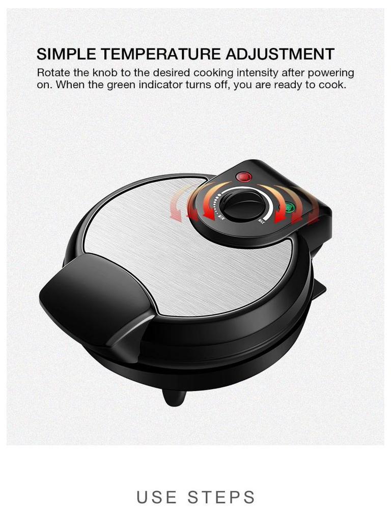 Electric Breakfast Crepe and Egg Roll Maker with Spring Roll & Ice Cream Skin Functions