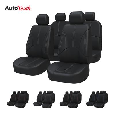 9PCS Car Seat Cover Protector PU Leather Universial Front Rear Full Set For Toyota For Peugeot 2008 For Nissan For