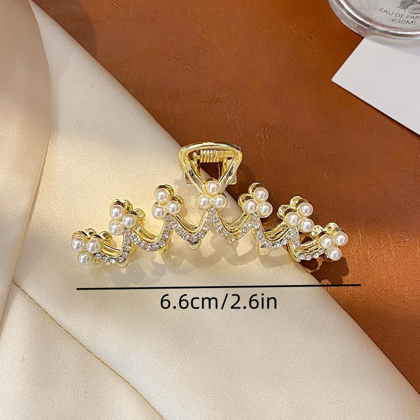 

Элегантная большая заколка для волос в виде акулы с жемчугом - корейский стиль