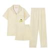 Summer Pajamas Female Cute Pudding Dog Short-Sleeved Shorts Trousers Lazy Home Cardigan Loungewear Three-Piece Set