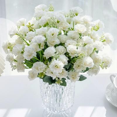 5 Forks 15 Heads Small Carnation for Wedding Arch Decor Christmas Garland Accessories Home Floral Arrangement Artificial Flowers