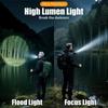 Rechargeable Zoomable Flashlight with Flame Ignition White Laser Core 4 Level Power Indicator Fresnel Lens for Outdoor Camping