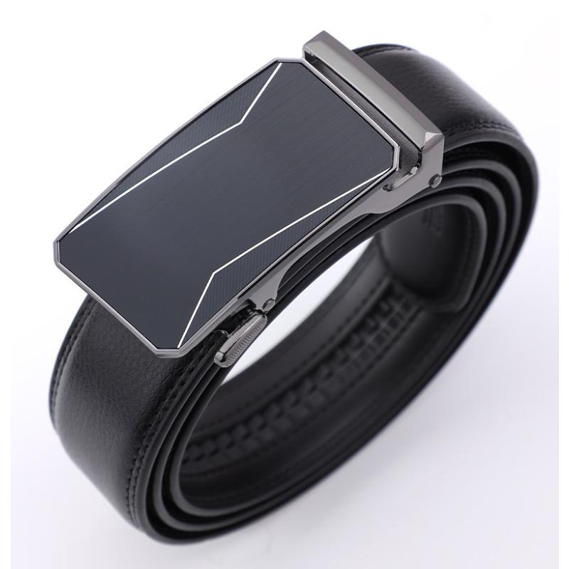 Men's New Business Belt Alloy Trendy Automatic Buckle Leather Pants Belt Business Casual Young and Middle Aged Belt Men