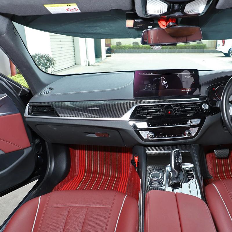 Real Carbon Fiber RHD For BMW 5 Series G30 G38 6 Series GT G32 M5 F90 2017-2023 Car Dashboard Panel Trim Car Accessories 2 Pcs