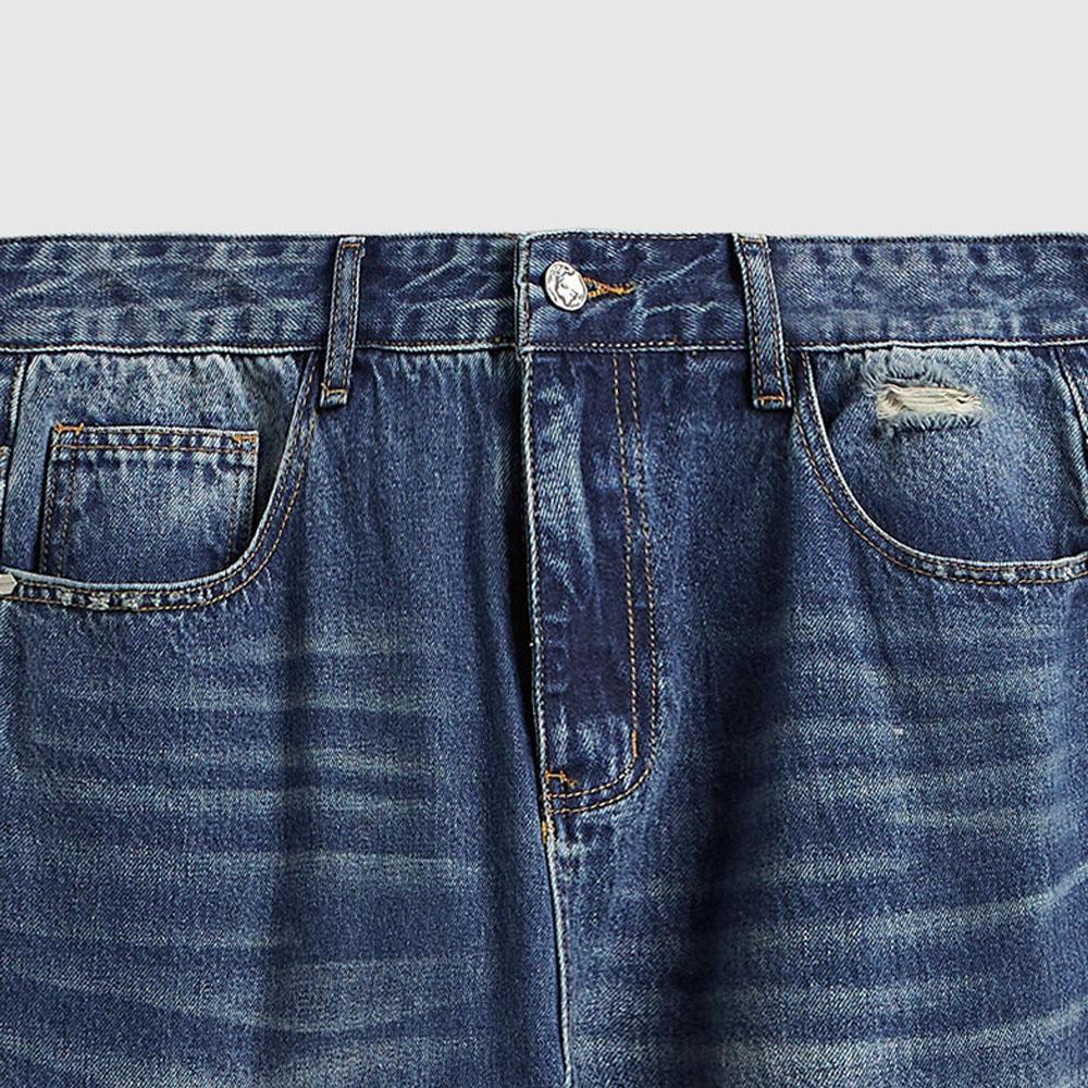 Pánské kočičí vousy praní vintage 88% bavlna rovné kalhoty pytlovité široké nohavice kalhoty zralé džíny pro muže korejská móda oblečení