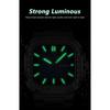 POEDAGAR Top Brand Luxury Watch for Men Waterproof Luminous Date Week Wristwatch Stainless Steel Square Quartz Watches