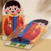 Hölzernes mehrschichtiges Activity Board für Kinder Montessori Früherziehung Spiele Kleinkinder Ruhige Bücher Sensorische Übung Anziehen Geschenk