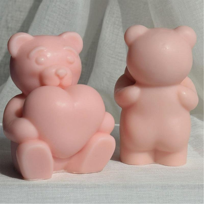 3D Bear Shaped Candle Silicone Mold for DIY Hand-made Candle Ornaments Mould Handicrafts Making Tool Baking Mold
