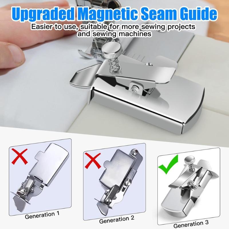 Magnetic Seam Guide for Sewing Machine Multifunctional Ruler Hemmer Seam Guide Sewing Ruler Universal Sewing Machine Attachments