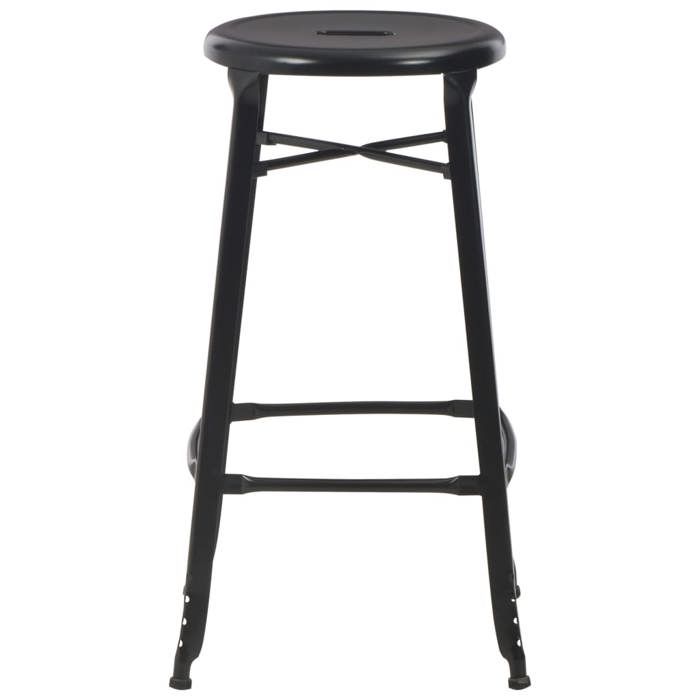 Tabouret de bar - vidaXL - Lot de 2 - Acier - Noir - Non réglable en hauteur