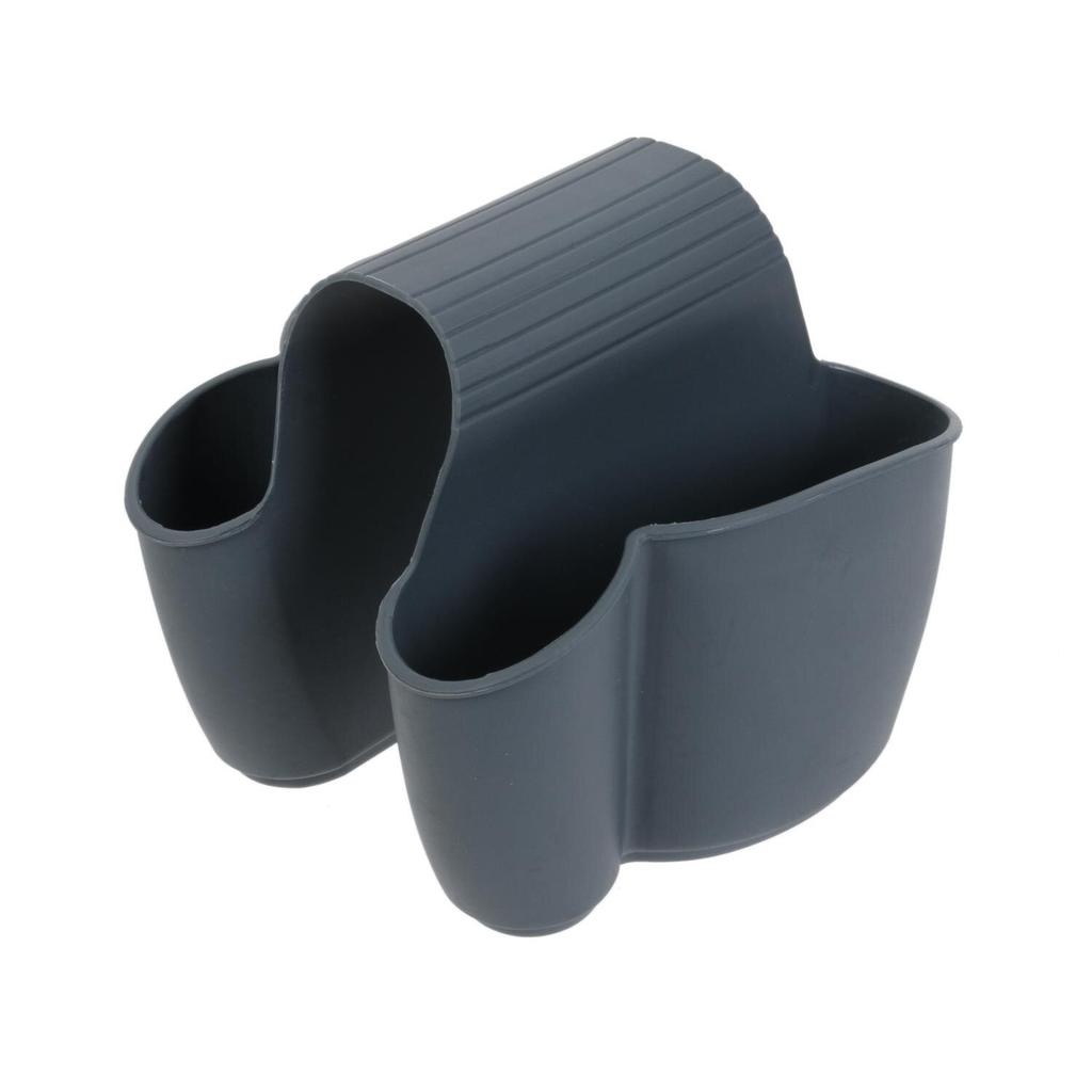 Double Sponge Holder For Sink, Gray With Holes