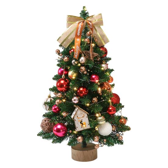 Mini-Weihnachtsbaum mit LED-Lichtern, hängende Ornamente, DIY-Desktop-Weihnachtsbaumdekoration, batteriebetriebener künstlicher Weihnachtsbaum