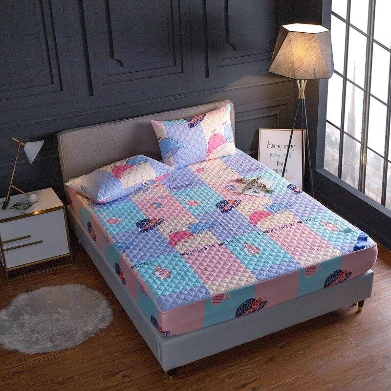 

Водонепроницаемый простынь, однотонный наматрасник, односпальная кровать, двуспальная кровать, защитный чехол для матраса для пожилых и детей 200*220 2pillowcase48x74cm