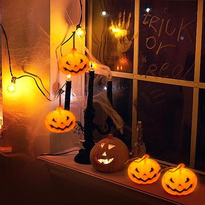 1-6p Pumpkin Lantern Candle Light Halloween Skull Ghost Face Lamp Kids Gift For Bedroom Garden Party Decoration Atmosphere Light