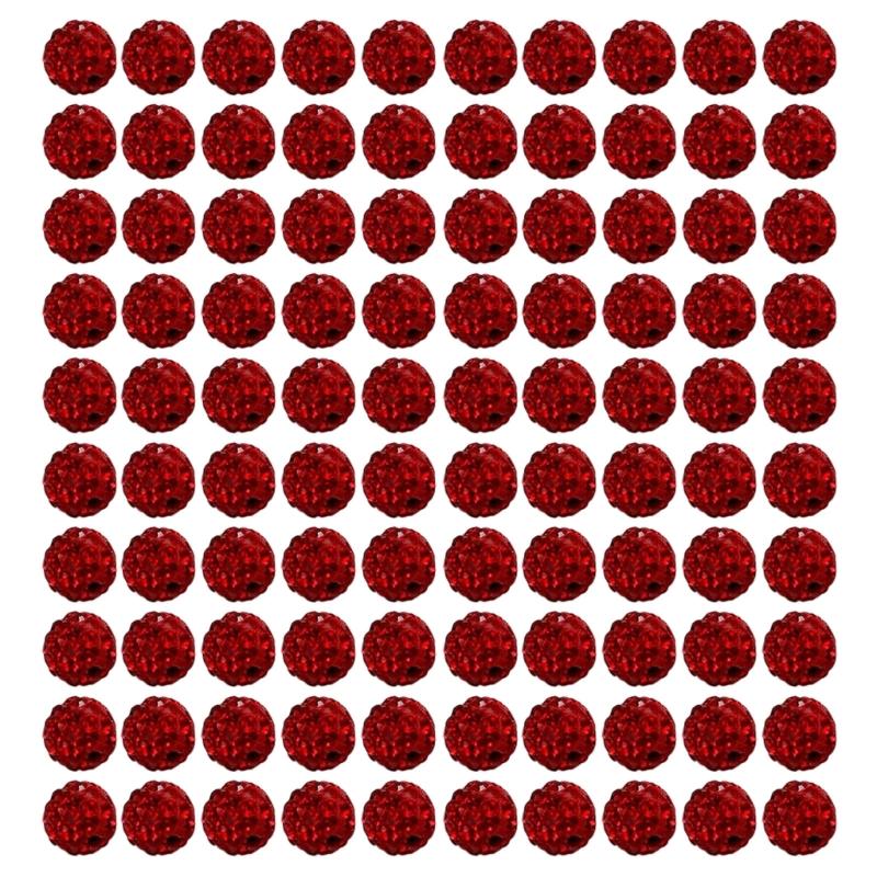 Set of 100 Assorted Color Craft Beads 10mm Disco Ball Clay Bead Jewelry Supplies