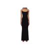 SKIMS Solid Color Low Round Neck Slim Fit Long Slip Dress Women dresses Black APDRS0596-ONYX