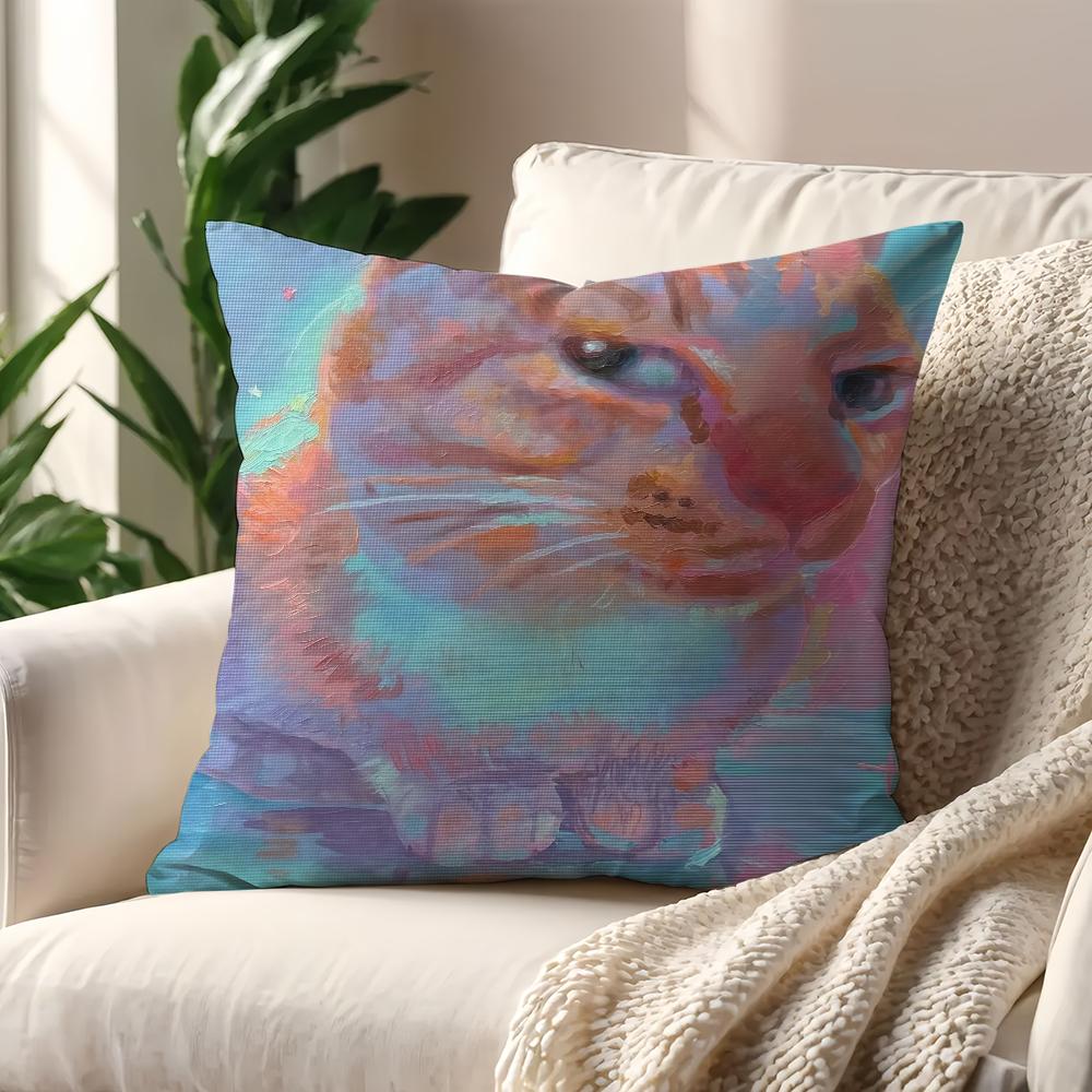 Funny Cat Emojis Boom Cushion Cover Decoration Room Shop Car Best Home Office Coffee Pillow Sofa Printing Nordic Simplicity Hit