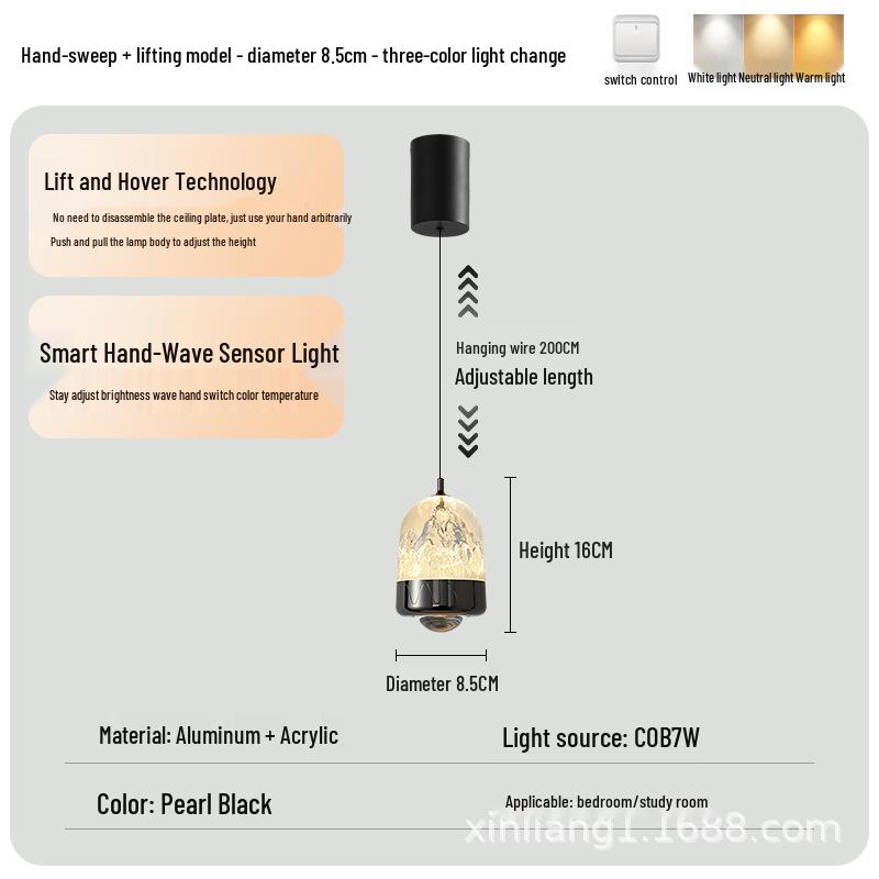 Luxury Italian Minimalist Snow Mountain Pendant Light for Entryway, Bedroom, or Bedside