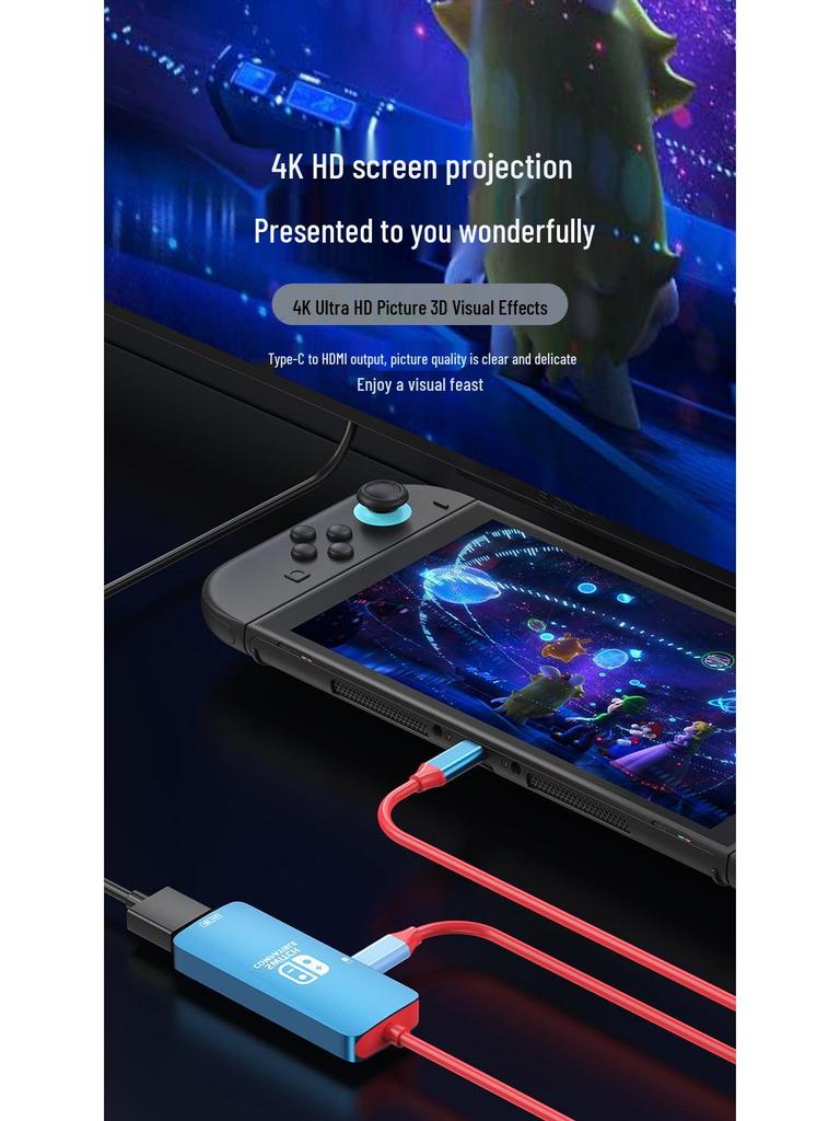 Nintendo Switch Typ-C zu HDMI Konverterkabel für Bildschirmspiegelung auf Tablets und Mobiltelefonen