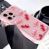 Simple Pink Cherry Bow Pattern Phone Case For iPhone 17 16 15 14 13 12 11 Pro Max 17 Air 16E X XR XS 7 8 Plus Shockproof Cover